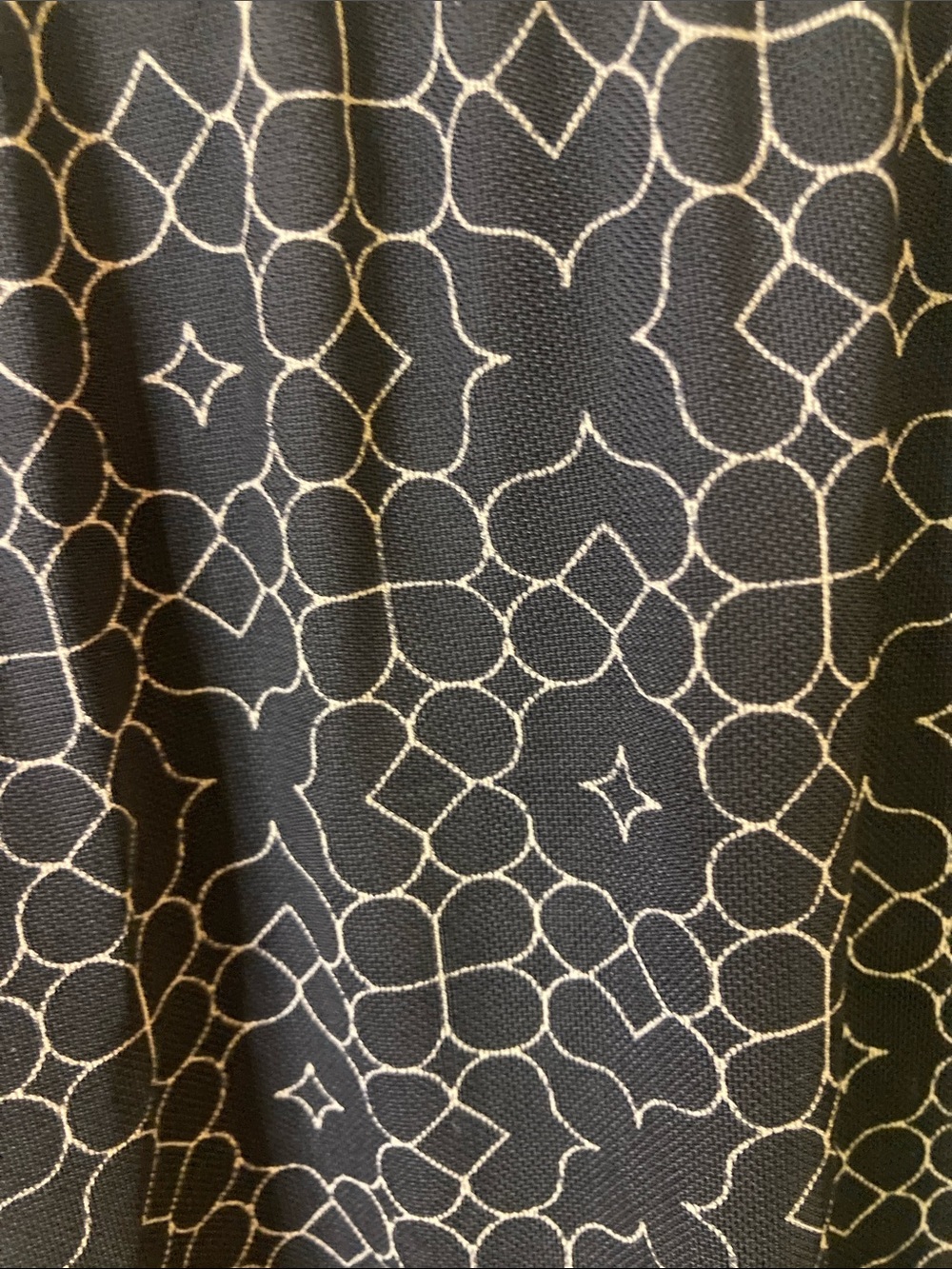 Max Studio Navy and Ivory Patterned Midi Dress - Picture 6 of 9